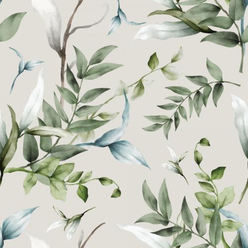 Luxury,Watercolor,Leaves,Seamless,Pattern,Design