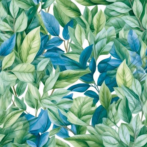 Green,Tropical,Leaves,On,White,Background.,Watercolor,Hand,Painted,Seamless